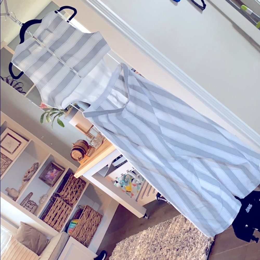 Gray and White open back jumper